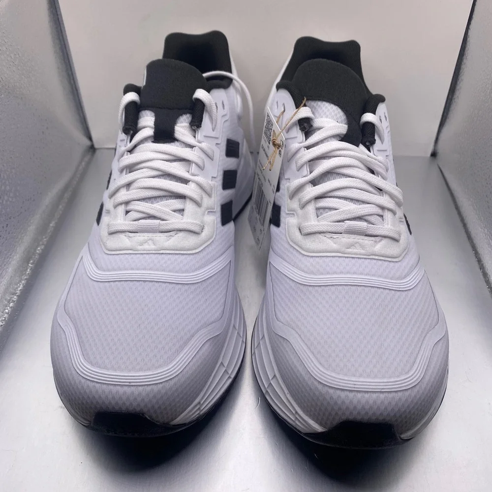NEW Adidas Duramo 10 Mens Running Shoes White Black Size 7 US - Picture 4 of 9